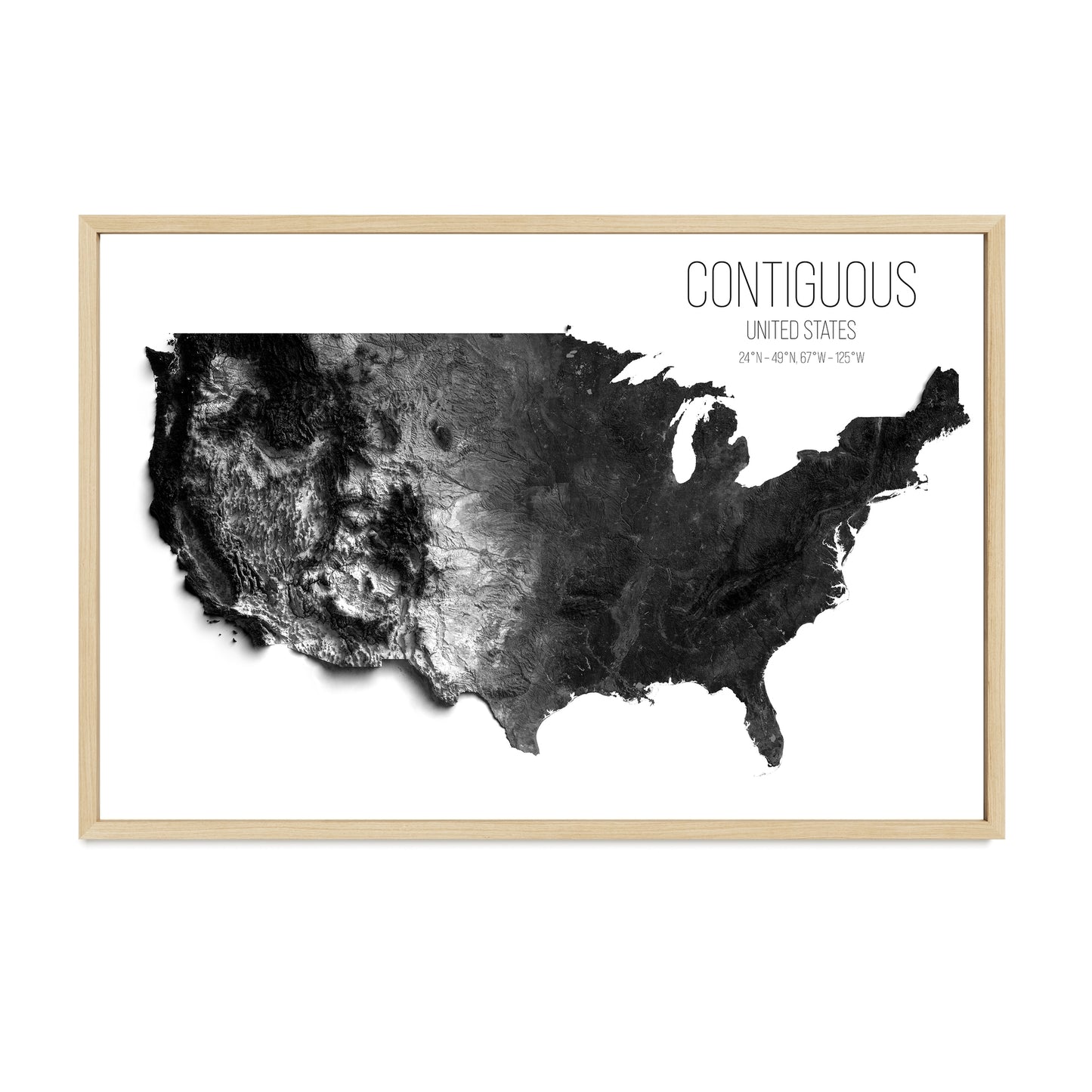 Contiguous United States | 2D Black & White