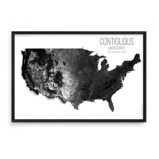 Contiguous United States | 2D Black & White