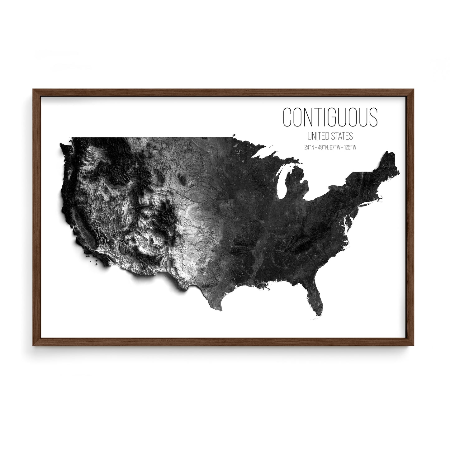 Contiguous United States | 2D Black & White